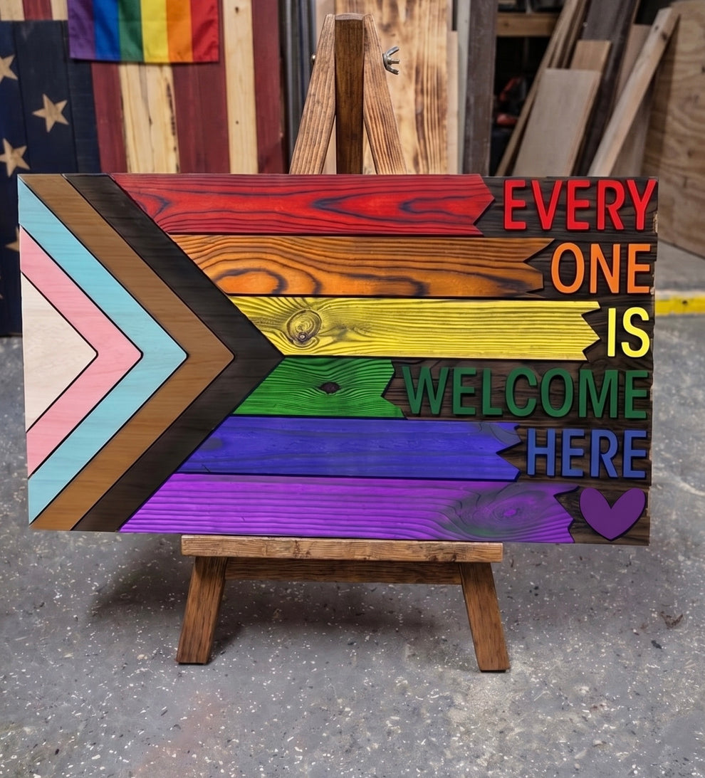 Ethan's wooden flags