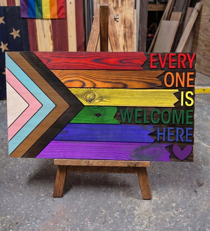 Ethan's wooden flags