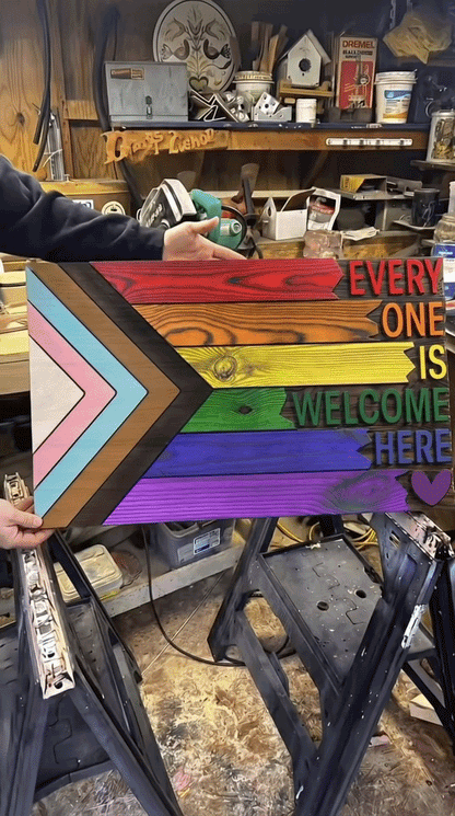Ethan's wooden flags
